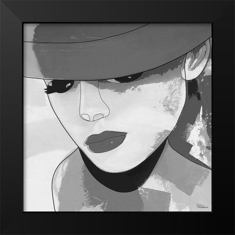 Face BW2 Black Modern Wood Framed Art Print by Medeiros, Celito