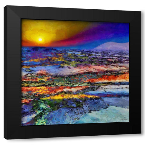 Colorful Sunset Black Modern Wood Framed Art Print by Medeiros, Celito
