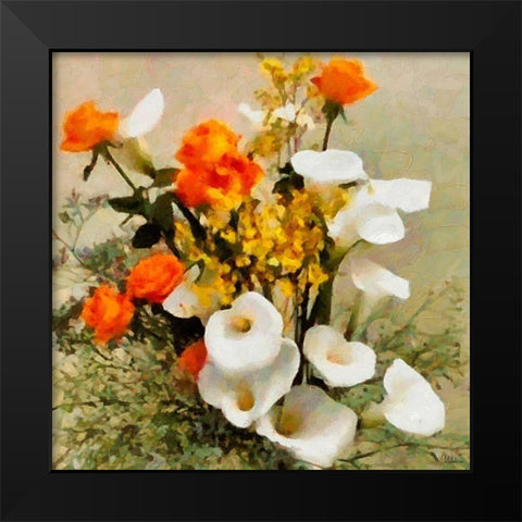 Summer Bouquet I Black Modern Wood Framed Art Print by Medeiros, Celito