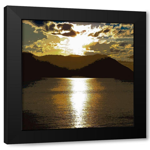 Sunset above the Hill Black Modern Wood Framed Art Print by Medeiros, Celito