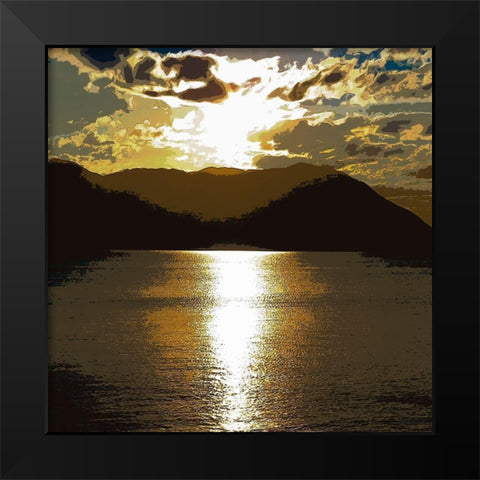 Sunset above the Hill Black Modern Wood Framed Art Print by Medeiros, Celito