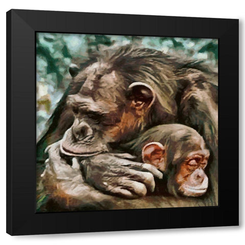Sleep my Darling-sleep Black Modern Wood Framed Art Print by Medeiros, Celito