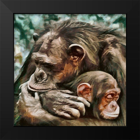 Sleep my Darling-sleep Black Modern Wood Framed Art Print by Medeiros, Celito