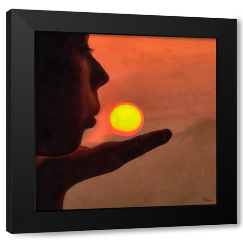 Kiss to the Sun Black Modern Wood Framed Art Print with Double Matting by Medeiros, Celito