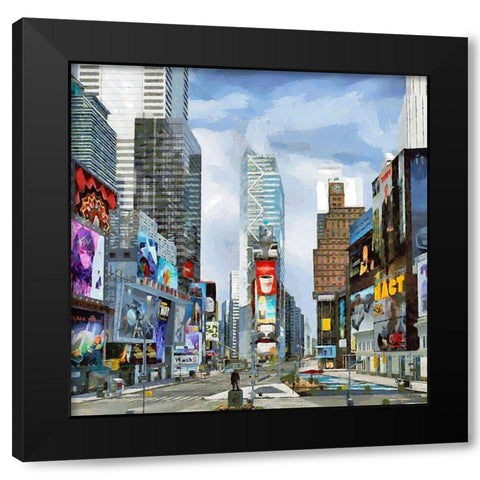 My lovely New York II Black Modern Wood Framed Art Print with Double Matting by Medeiros, Celito