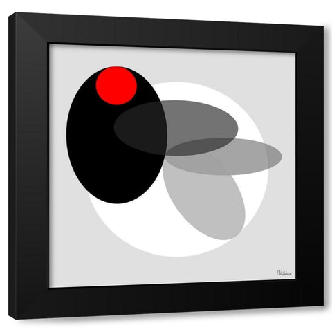 Black, white and Red I Black Modern Wood Framed Art Print by Medeiros, Celito