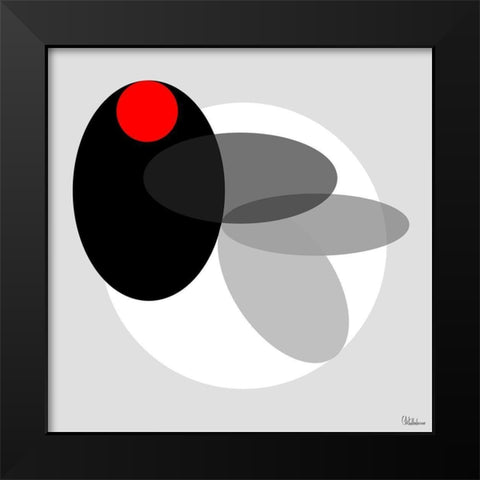 Black, white and Red I Black Modern Wood Framed Art Print by Medeiros, Celito