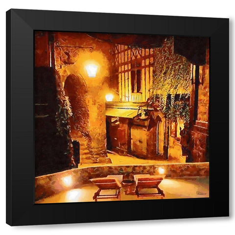 Light in old Town Black Modern Wood Framed Art Print by Medeiros, Celito
