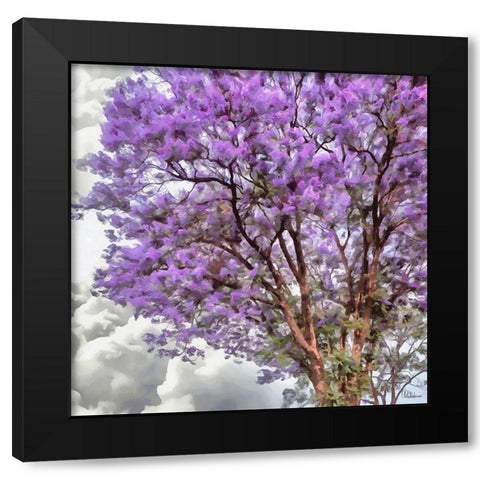 Pink blooming Tree Black Modern Wood Framed Art Print with Double Matting by Medeiros, Celito