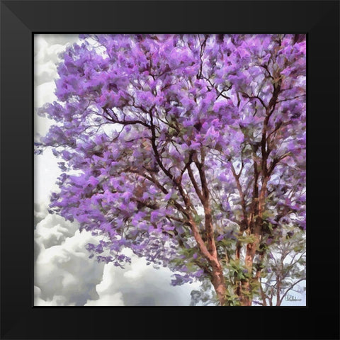 Pink blooming Tree Black Modern Wood Framed Art Print by Medeiros, Celito