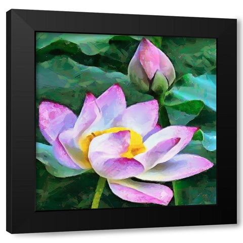 Spring Floral Variations V Black Modern Wood Framed Art Print with Double Matting by Medeiros, Celito