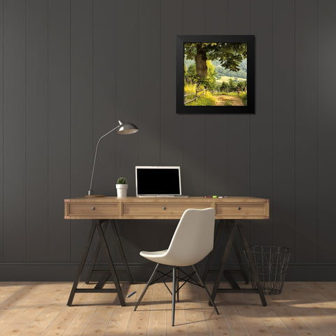 Big Oak by the Way Black Modern Wood Framed Art Print by Medeiros, Celito