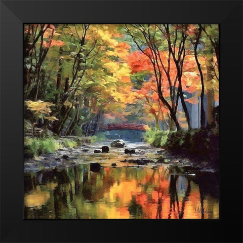 Wooden Bridge II Black Modern Wood Framed Art Print by Medeiros, Celito