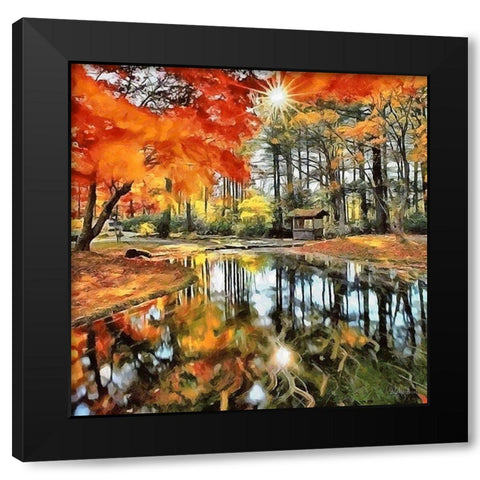 Lake lika a Mirror Black Modern Wood Framed Art Print by Medeiros, Celito