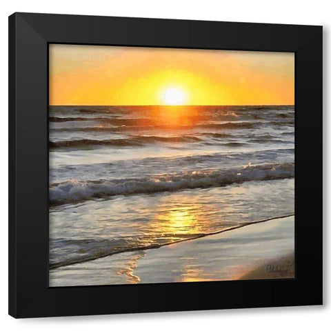 Golden Sunset I Black Modern Wood Framed Art Print by Medeiros, Celito