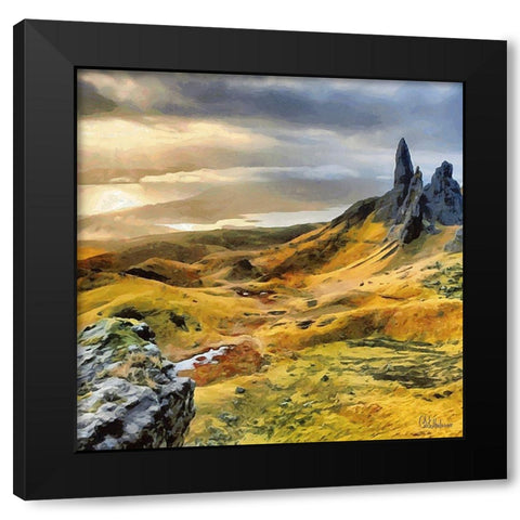 Sunset over the Mountains I Black Modern Wood Framed Art Print with Double Matting by Medeiros, Celito