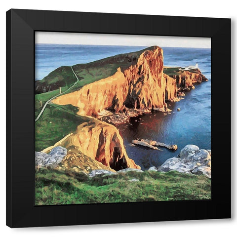 Red Cliffs Black Modern Wood Framed Art Print by Medeiros, Celito