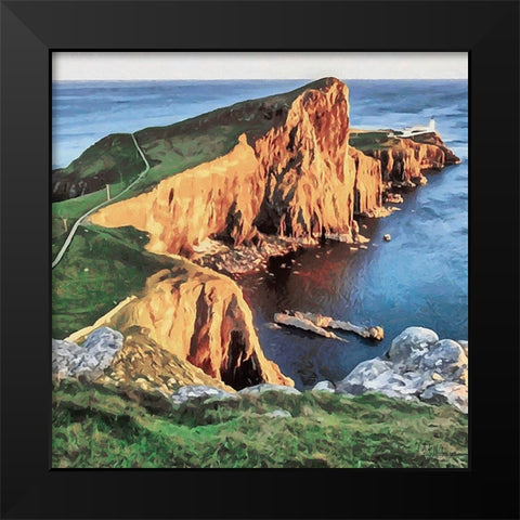 Red Cliffs Black Modern Wood Framed Art Print by Medeiros, Celito