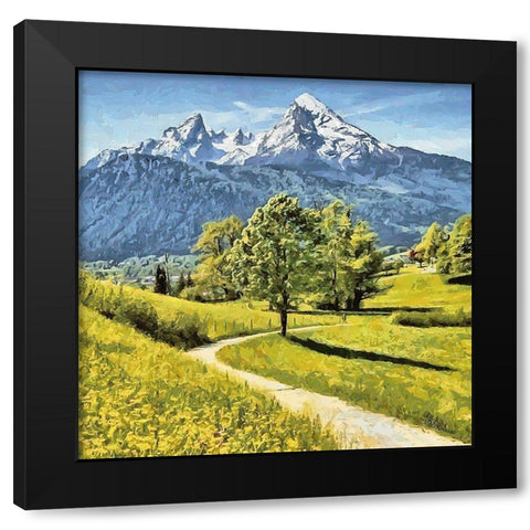 Alps in Spring Black Modern Wood Framed Art Print by Medeiros, Celito