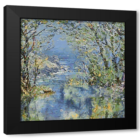 Landscapes in Monet Style I Black Modern Wood Framed Art Print with Double Matting by Medeiros, Celito