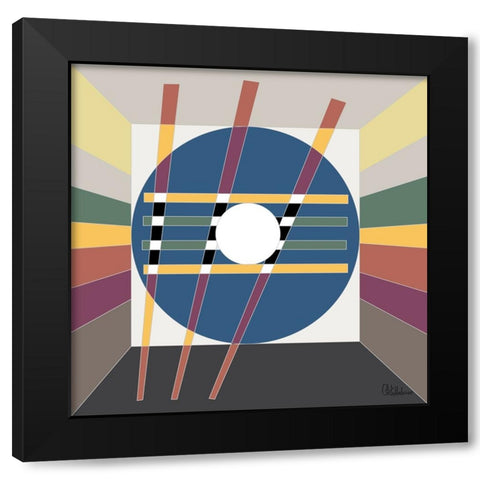 A Game with Abstract Shapes III Black Modern Wood Framed Art Print with Double Matting by Medeiros, Celito
