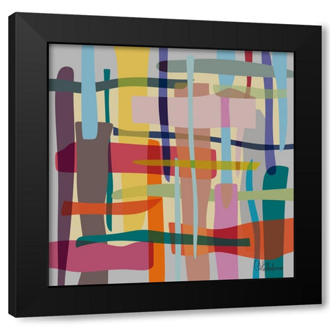 A Game with Abstract Shapes IV Black Modern Wood Framed Art Print by Medeiros, Celito