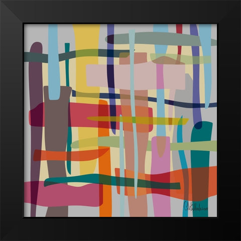 A Game with Abstract Shapes IV Black Modern Wood Framed Art Print by Medeiros, Celito