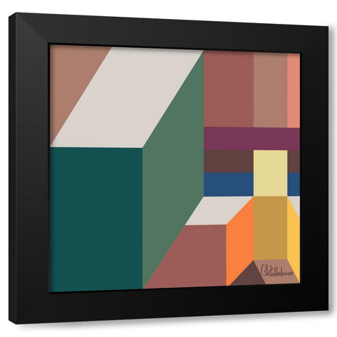 A Game with Abstract Shapes V Black Modern Wood Framed Art Print by Medeiros, Celito