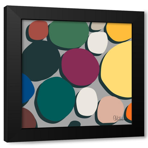 A Game with Abstract Shapes VI Black Modern Wood Framed Art Print with Double Matting by Medeiros, Celito