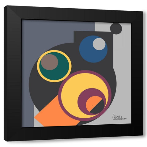 A Game with Abstract Shapes VII Black Modern Wood Framed Art Print with Double Matting by Medeiros, Celito