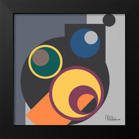 A Game with Abstract Shapes VII Black Modern Wood Framed Art Print by Medeiros, Celito
