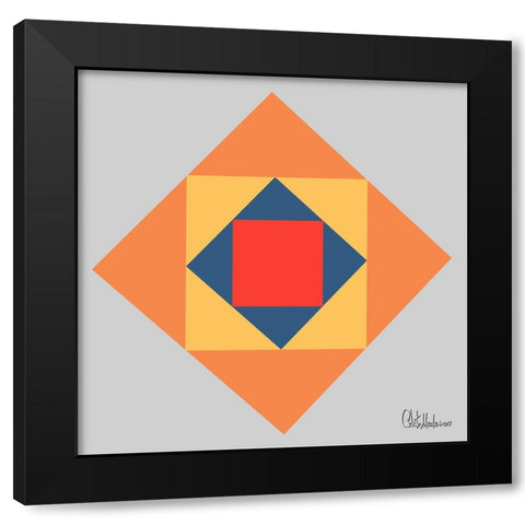 A Game with Abstract Shapes IX Black Modern Wood Framed Art Print with Double Matting by Medeiros, Celito