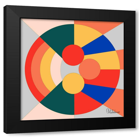 A Game with Abstract Shapes X Black Modern Wood Framed Art Print with Double Matting by Medeiros, Celito