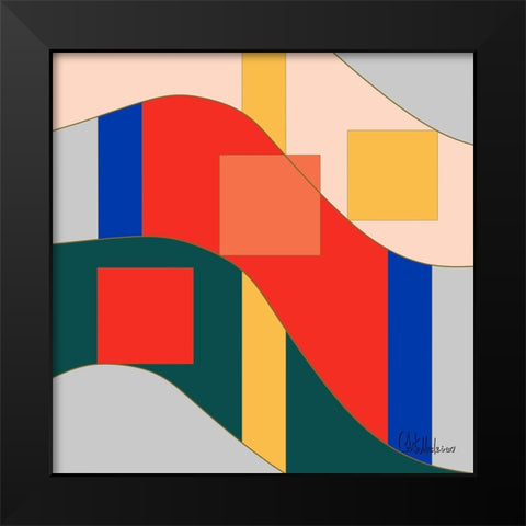 A Game with Abstract Shapes XI Black Modern Wood Framed Art Print by Medeiros, Celito