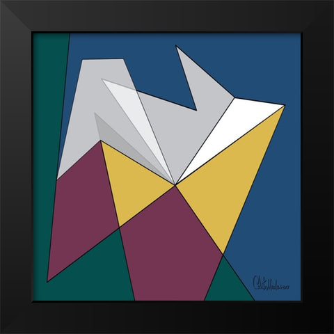 A Game with Abstract Shapes XII Black Modern Wood Framed Art Print by Medeiros, Celito