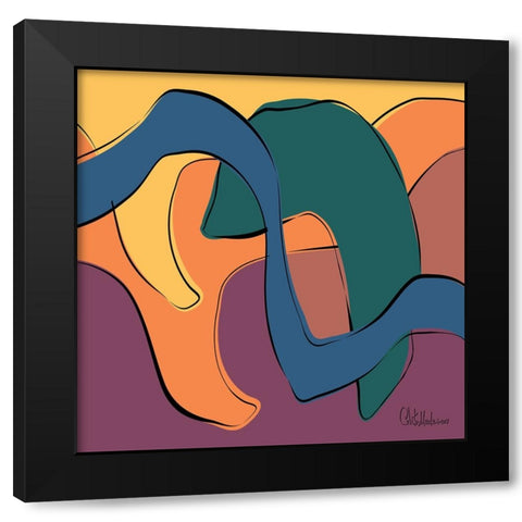 A Game with Abstract Shapes XIII Black Modern Wood Framed Art Print with Double Matting by Medeiros, Celito