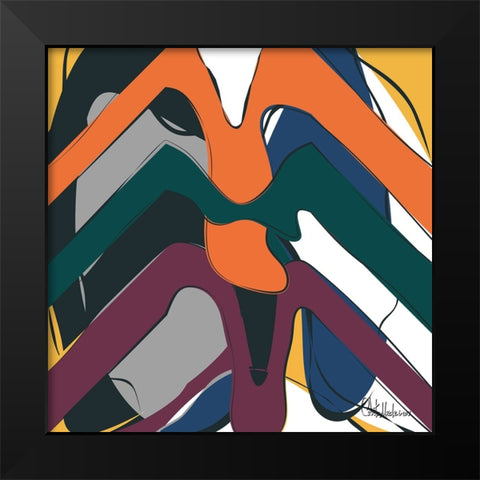 A Game with Abstract Shapes XV Black Modern Wood Framed Art Print by Medeiros, Celito