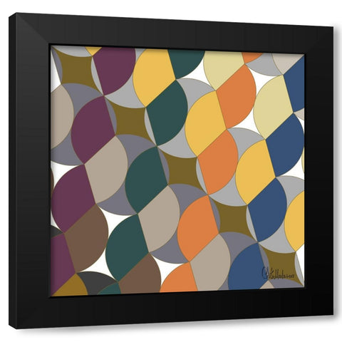 A Game with Abstract Shapes XVI Black Modern Wood Framed Art Print with Double Matting by Medeiros, Celito