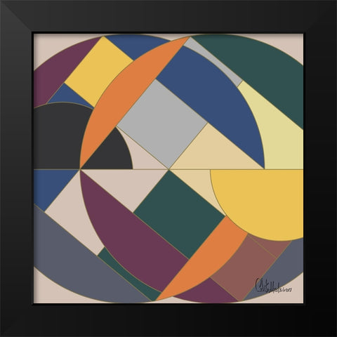 A Game with Abstract Shapes XVII Black Modern Wood Framed Art Print by Medeiros, Celito