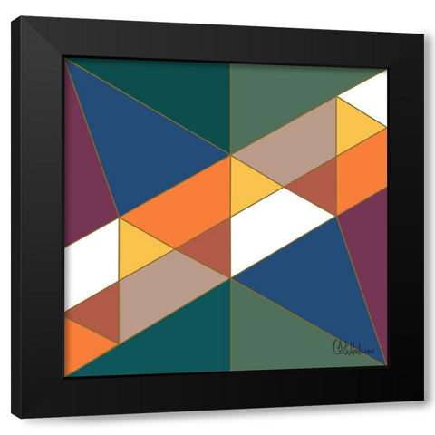 A Game with Abstract Shapes XVIII Black Modern Wood Framed Art Print with Double Matting by Medeiros, Celito