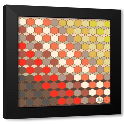 A Game with Abstract Shapes XXII Black Modern Wood Framed Art Print with Double Matting by Medeiros, Celito