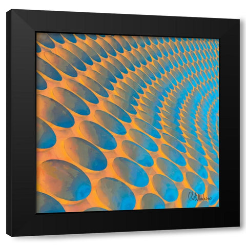 A Game with Abstract Shapes XXIV Black Modern Wood Framed Art Print with Double Matting by Medeiros, Celito