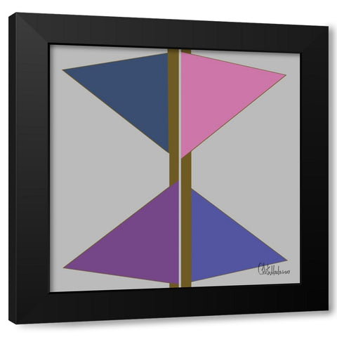 A Game with Abstract Shapes XXV Black Modern Wood Framed Art Print with Double Matting by Medeiros, Celito
