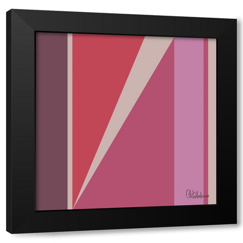 A Game with Abstract Shapes XXVI Black Modern Wood Framed Art Print with Double Matting by Medeiros, Celito