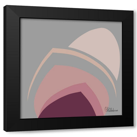 A Game with Abstract Shapes XXVII Black Modern Wood Framed Art Print with Double Matting by Medeiros, Celito