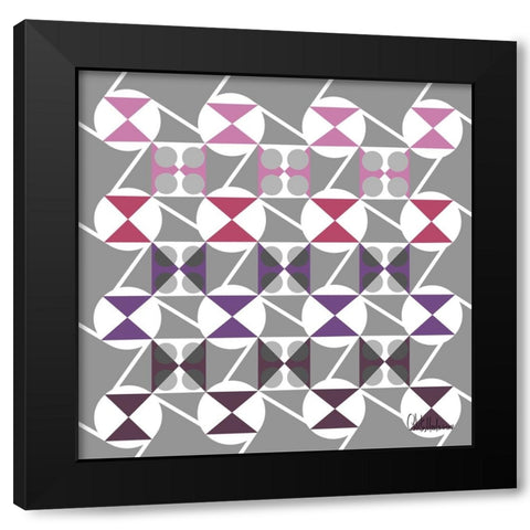 A Game with Abstract Shapes XXIX Black Modern Wood Framed Art Print with Double Matting by Medeiros, Celito