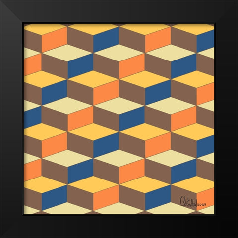 A Game with Abstract Shapes XXX Black Modern Wood Framed Art Print by Medeiros, Celito