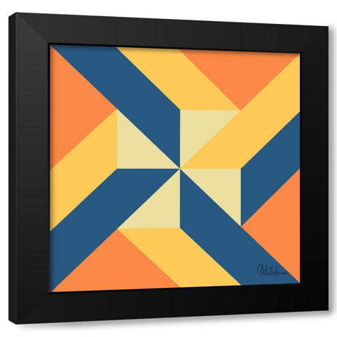 A Game with Abstract Shapes XXXI Black Modern Wood Framed Art Print with Double Matting by Medeiros, Celito