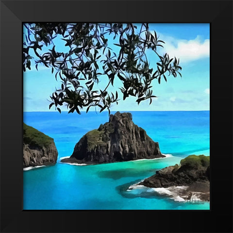 Tropical Coast I Black Modern Wood Framed Art Print by Medeiros, Celito