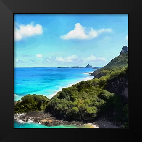 Tropical Coast II Black Modern Wood Framed Art Print by Medeiros, Celito